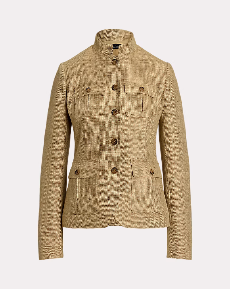 ヘリンボーン リネン ジャケット