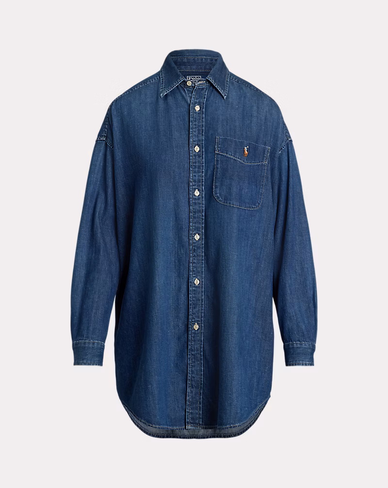 オーバーサイズ フィット デニム シャツ