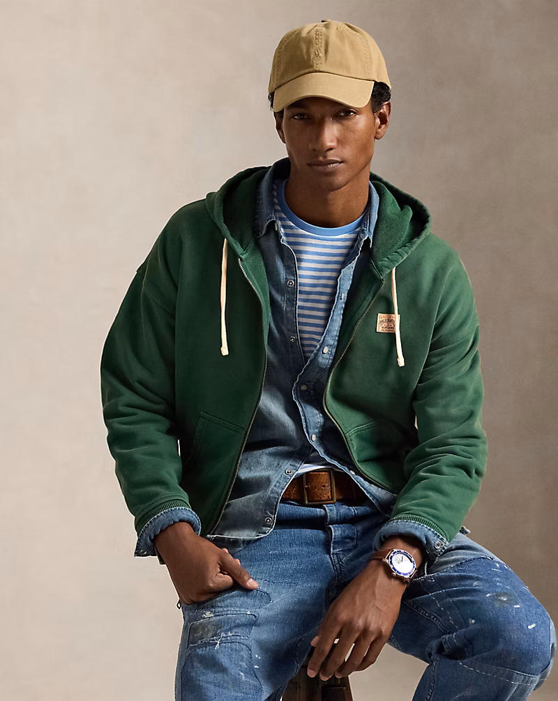 リラックス フィット ループバック フリース フーディ