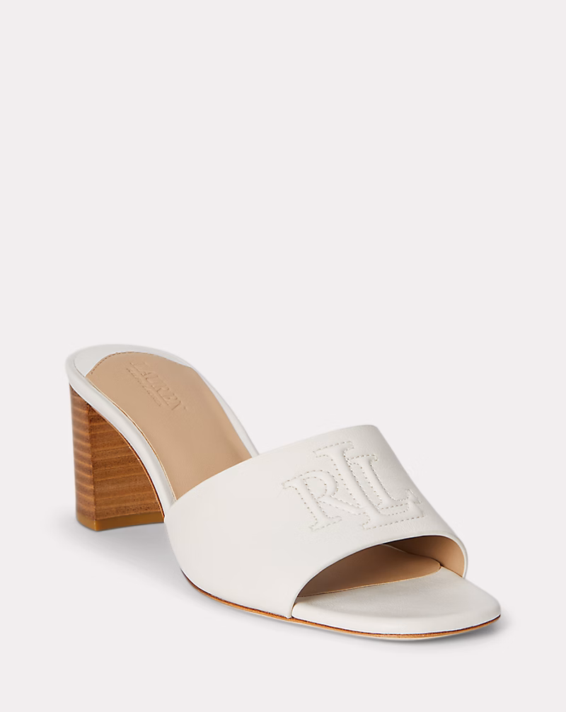 Everley ブロックヒール ナッパ レザー サンダル