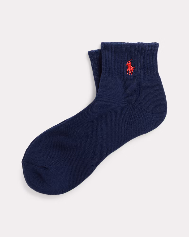 コットンブレンド クォータークルー ソックス