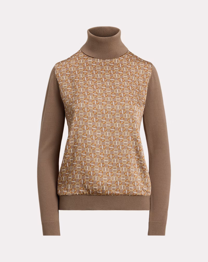 ジオプリント ウールブレンド タートルネック セーター