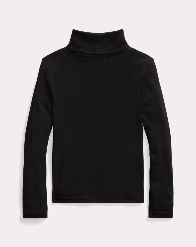 リブ コットンモダール タートルネック