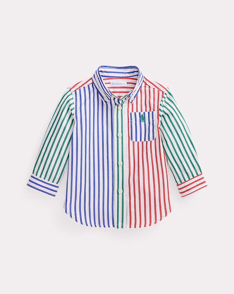 ストライプド コットン ポプリン ファン シャツ