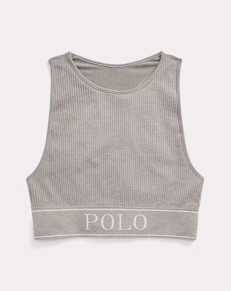 シームレス クロップド ジュエルネック タンクトップ