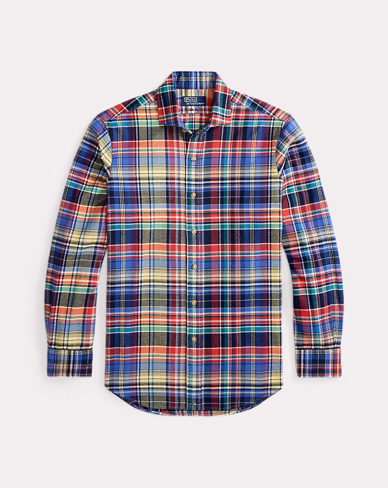 クラシック フィット チェック ブラッシュド ツイル シャツ