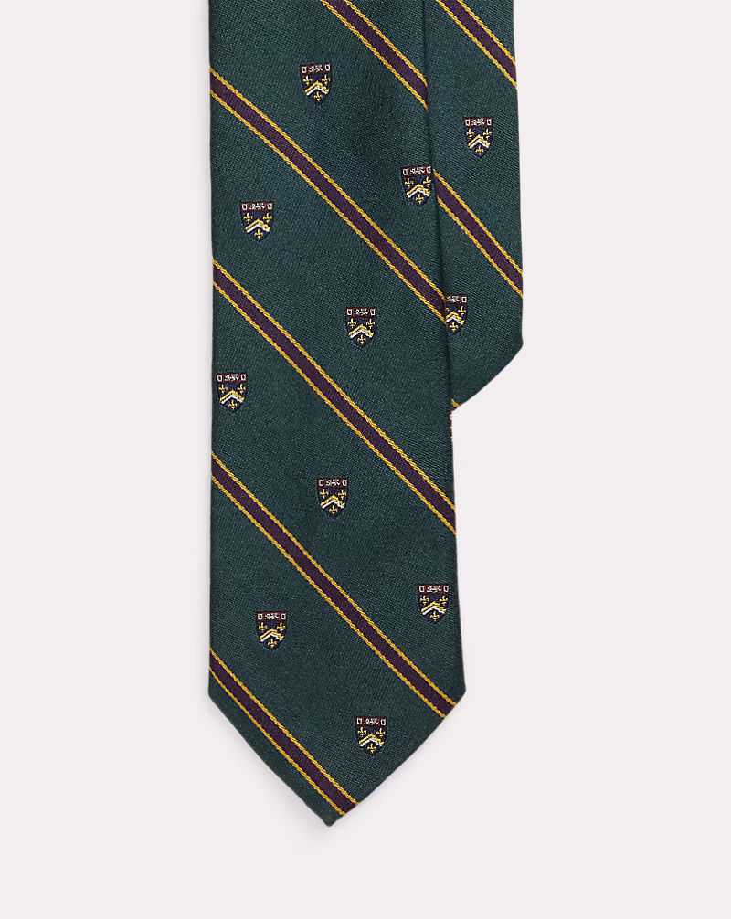 ストライプド ウールシルク クラブ ネクタイ