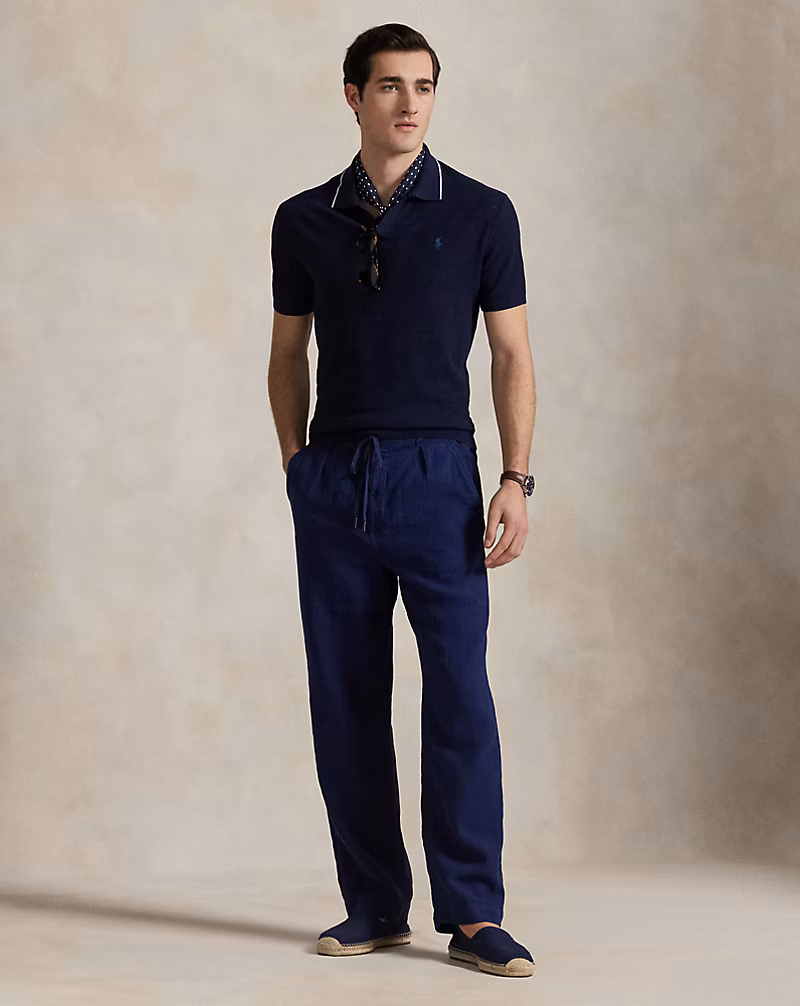 Lateef リラックス フィット プリーテッド リネン パンツ