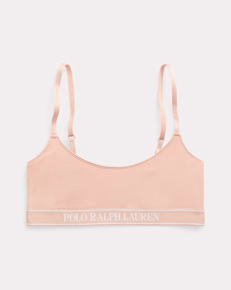 Repeat-Logo Cropped Scoopneck Tank