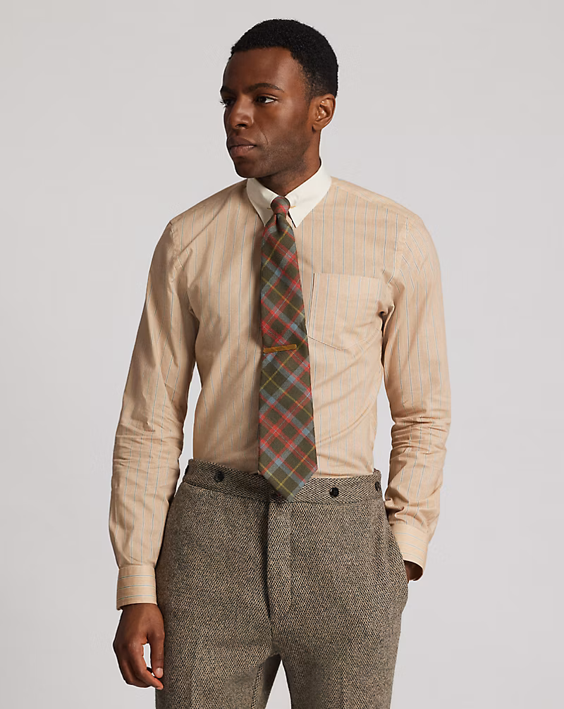 スリム フィット ストライププリント ウーブン シャツ