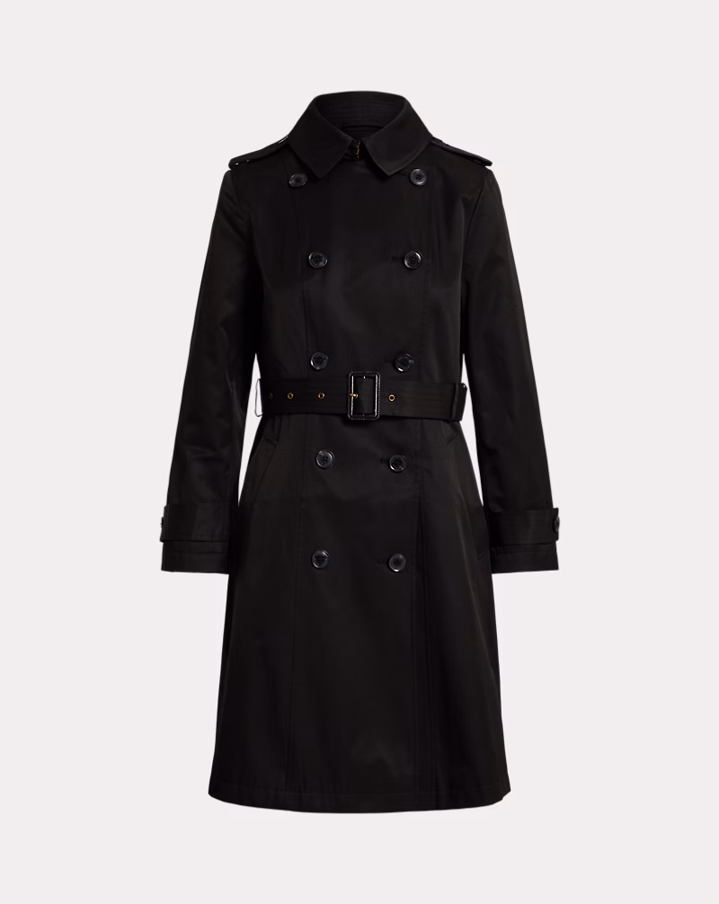 ダブルブレステッド コットンブレンド トレンチ コート