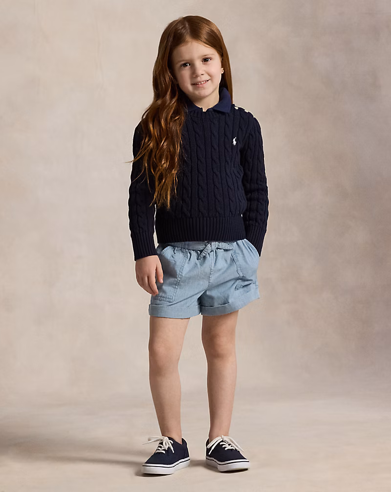 コットン シャンブレー キャンプ ショートパンツ