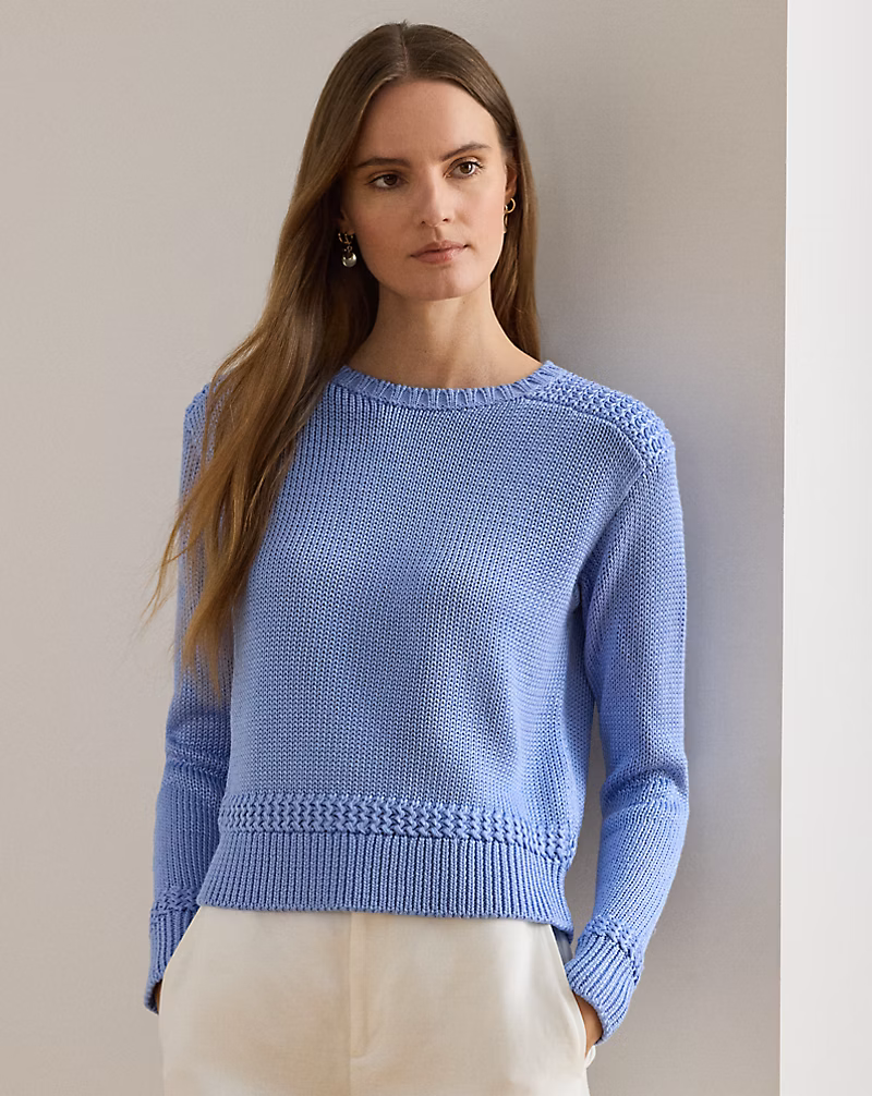 コットンブレンド クルーネック セーター