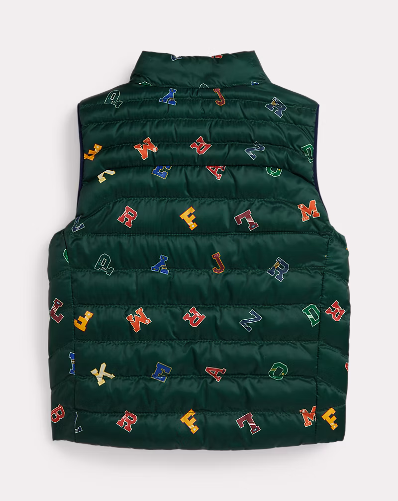 アルファベットプリント リバーシブル ベスト