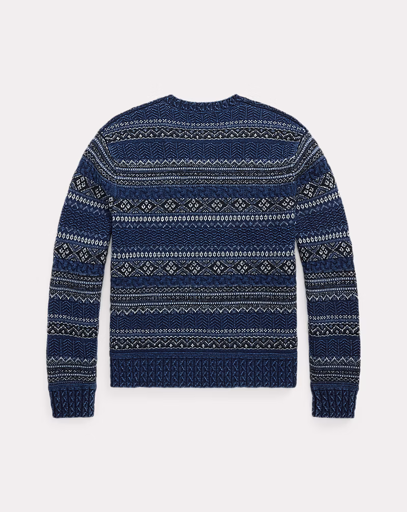 インディゴ フェア アイル コットンリネン セーター