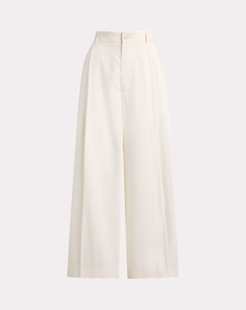 Myrtle シルク ポプリン クロップド プリーテッド パンツ