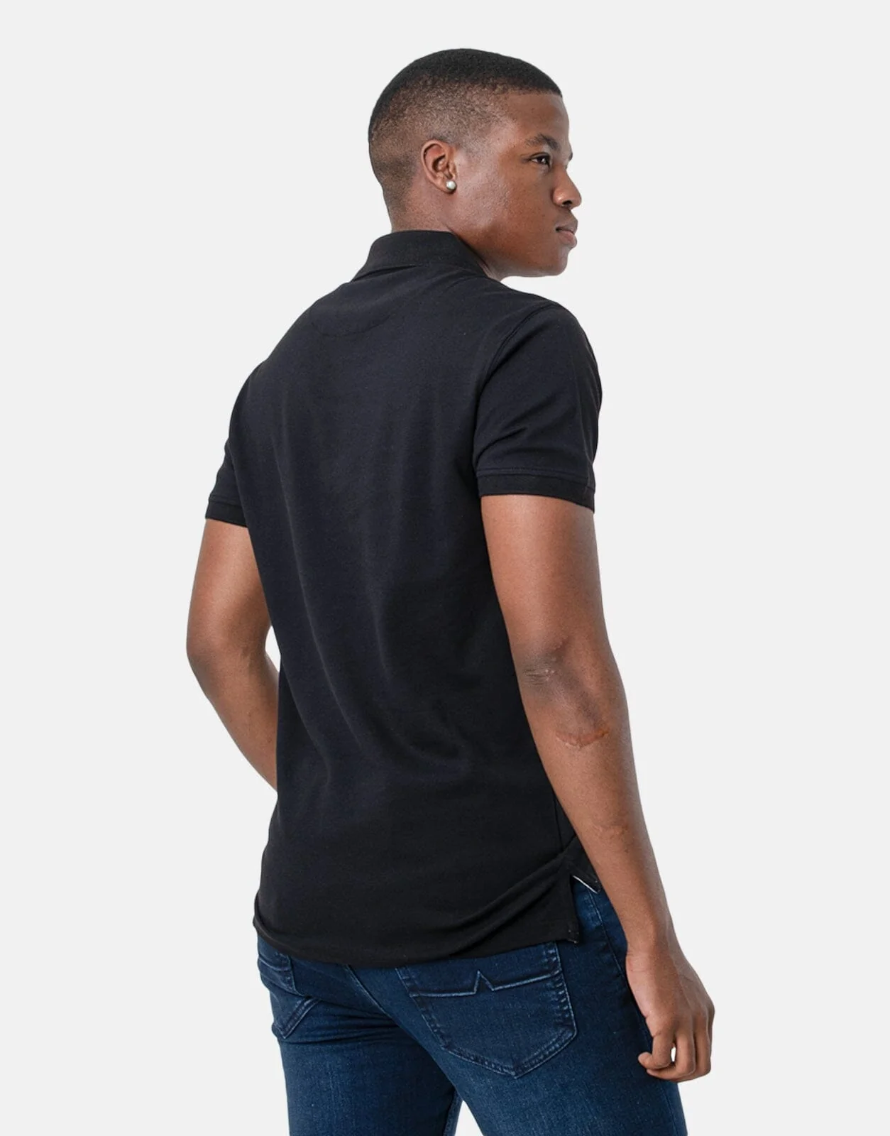 Polo Stretch Pique Black Polo Shirt