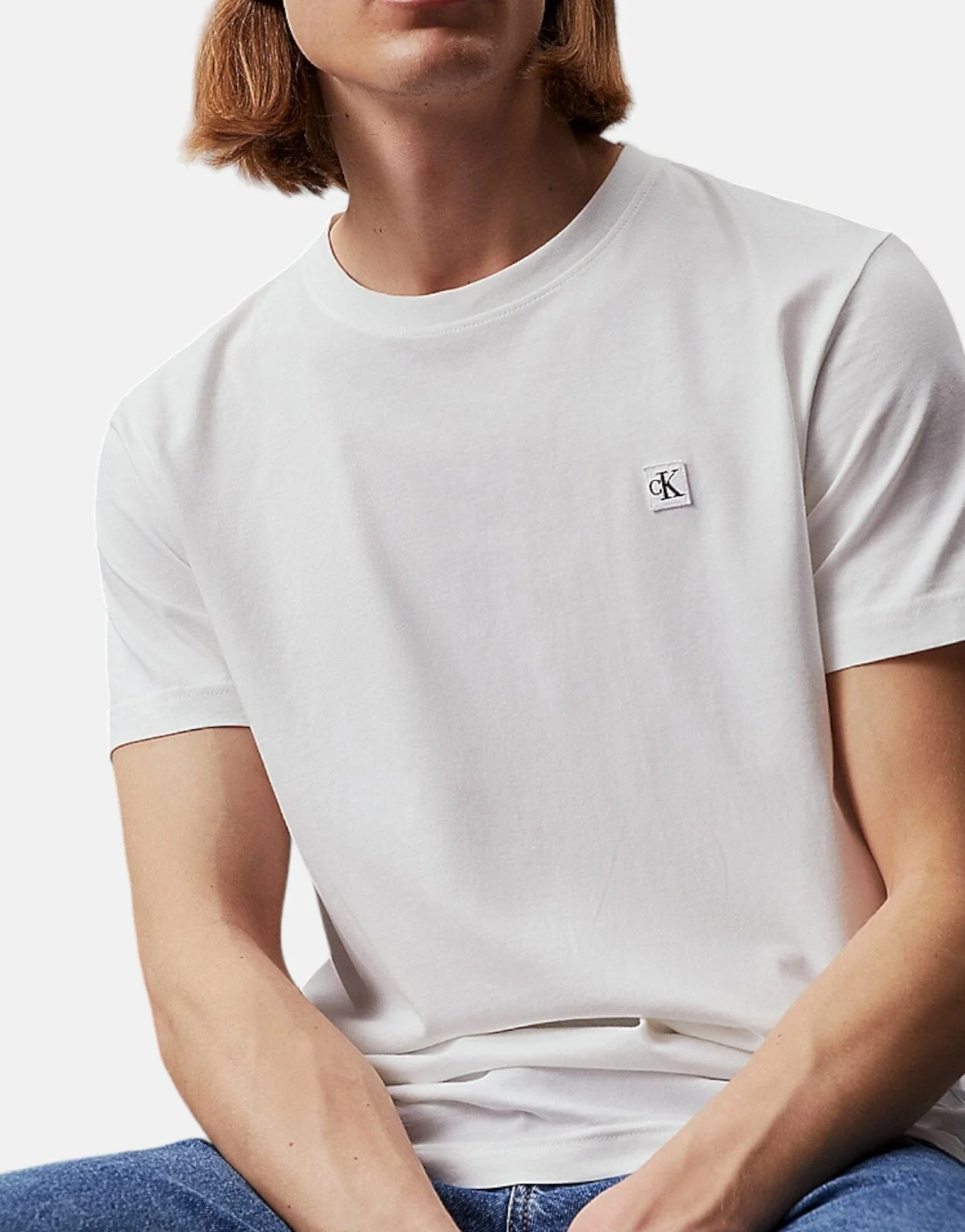 Calvin Klein CK Embro Badge White T-Shirt