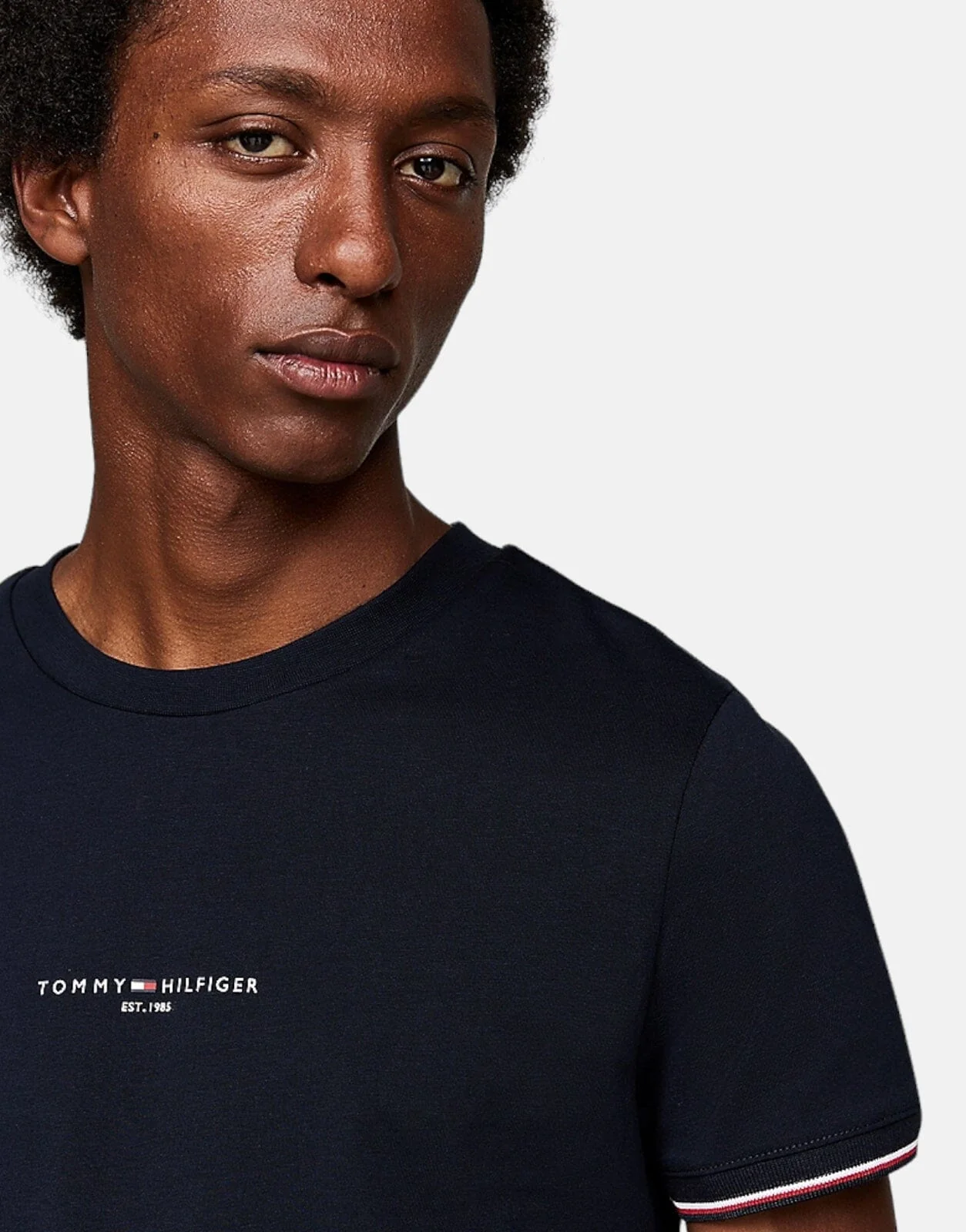 Tommy Hilfiger Tommy Logo Tipped T-Shirt Navy