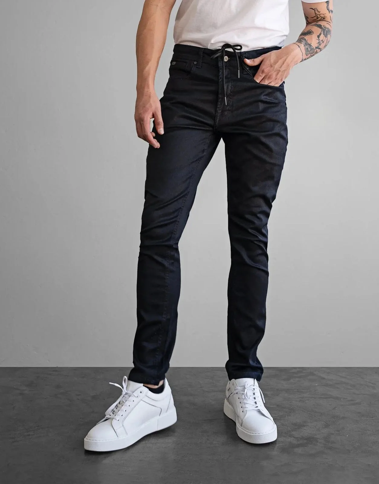Fade Iconic Shadow Wax Coated Blue Jeans