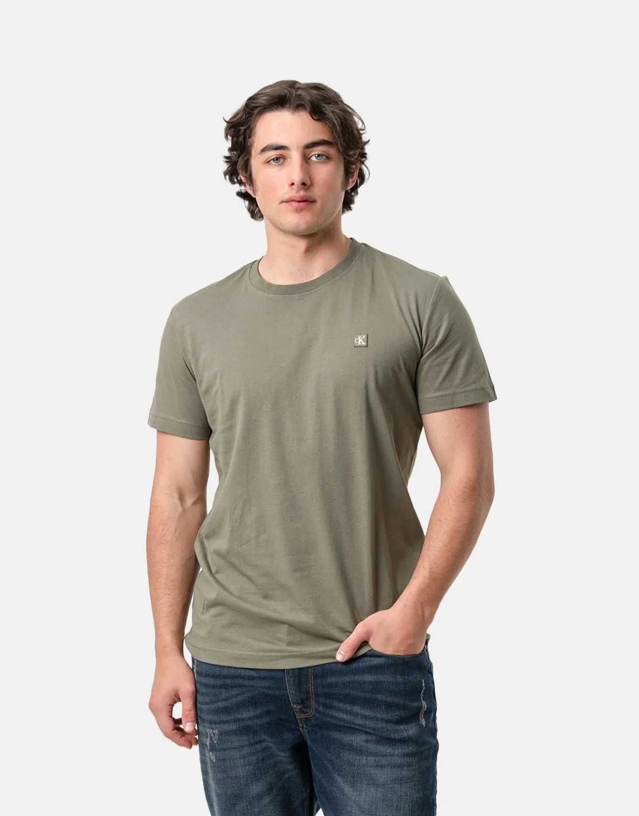 Calvin Klein Embro Badge T-Shirt Olive