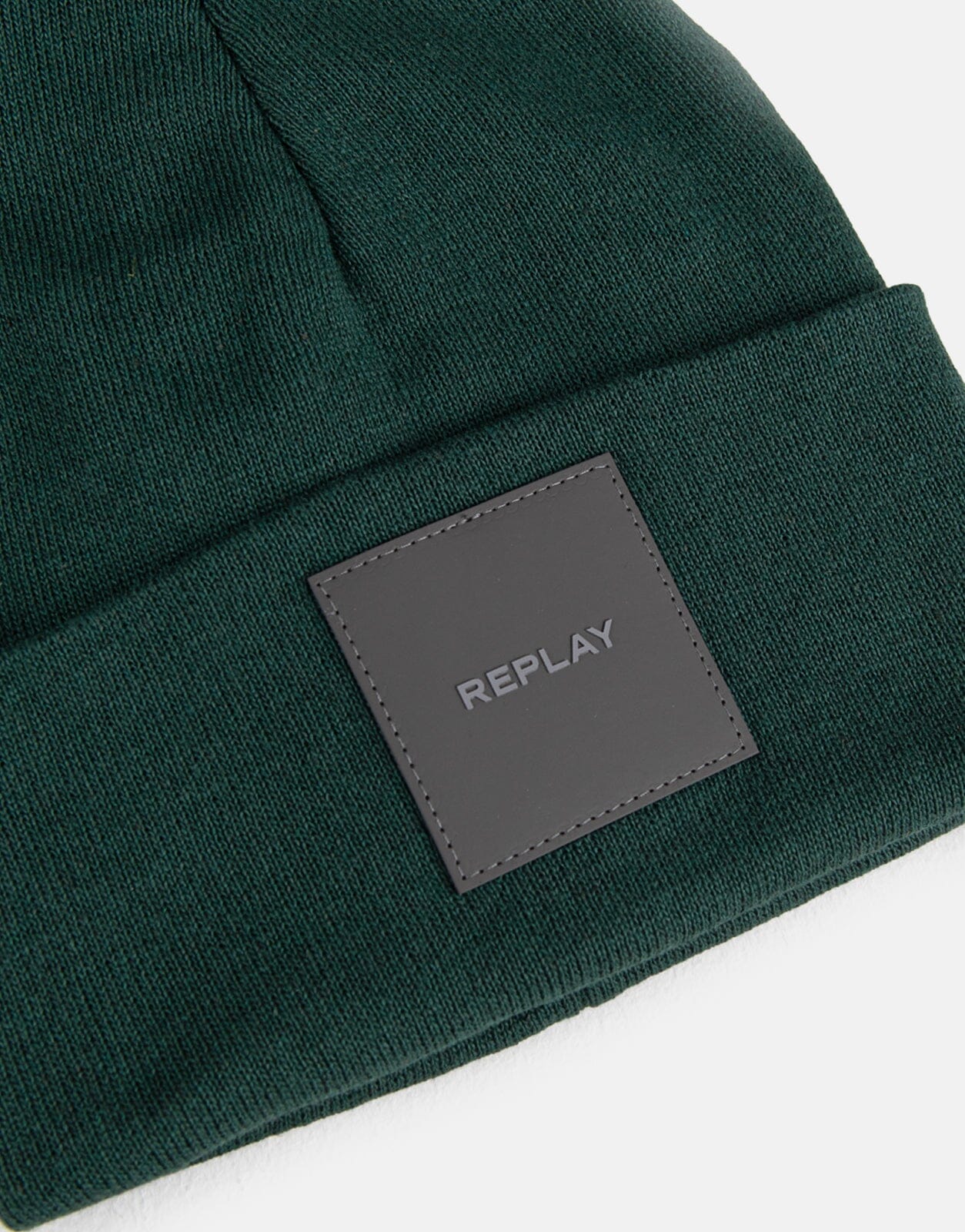 Replay Square Badge Green Beanie