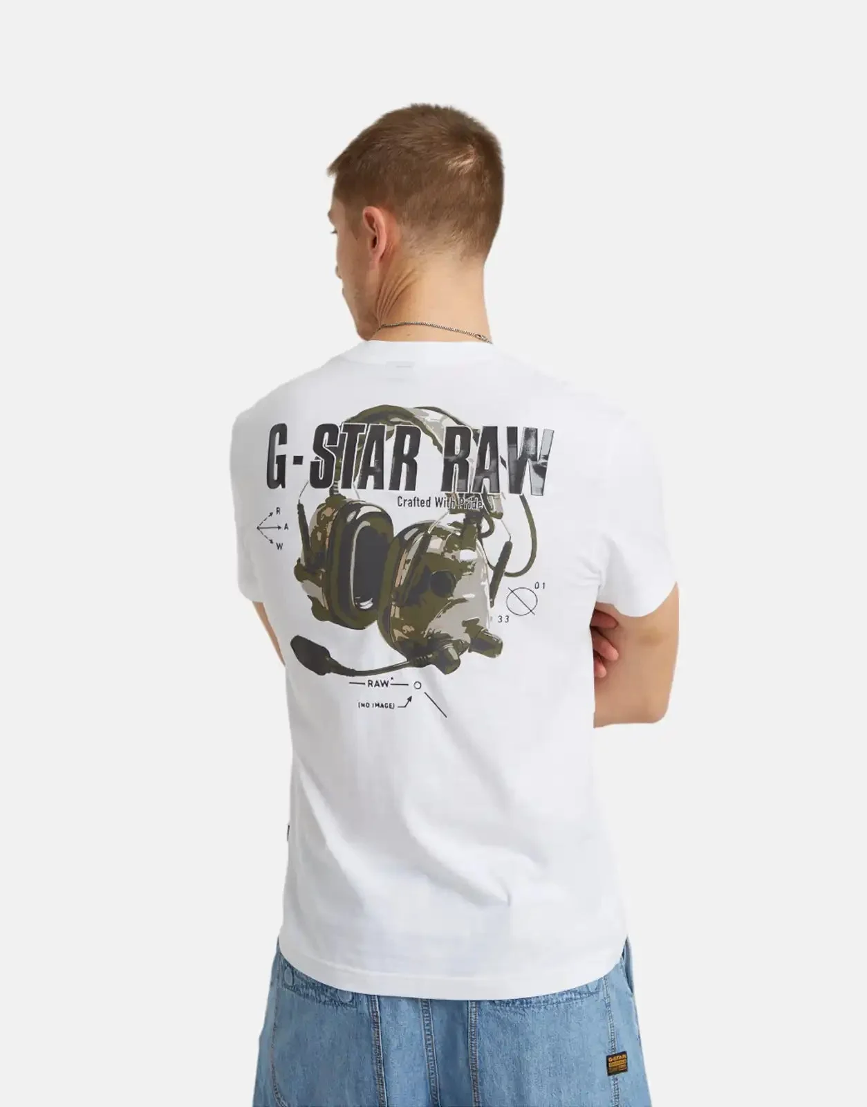 G-Star RAW Headphones Back Graphic T-Shirt White