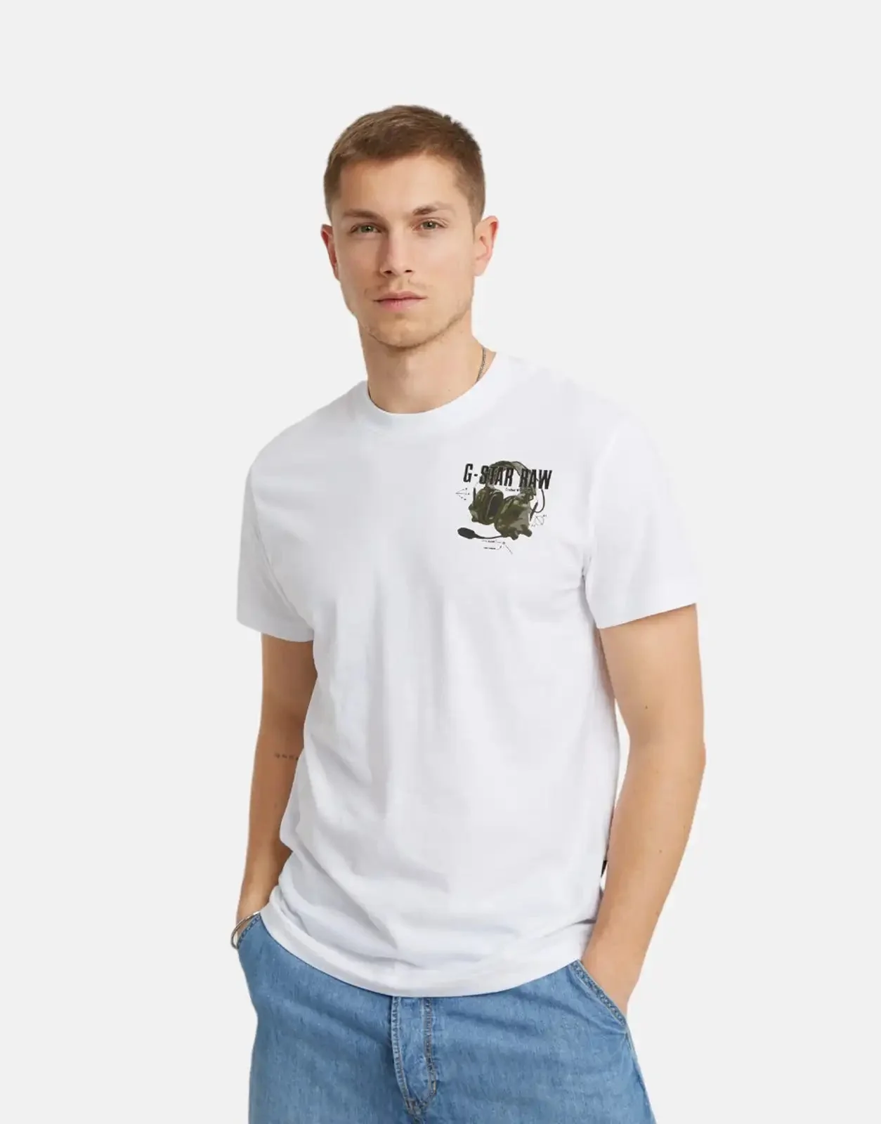 G-Star RAW Headphones Back Graphic T-Shirt White