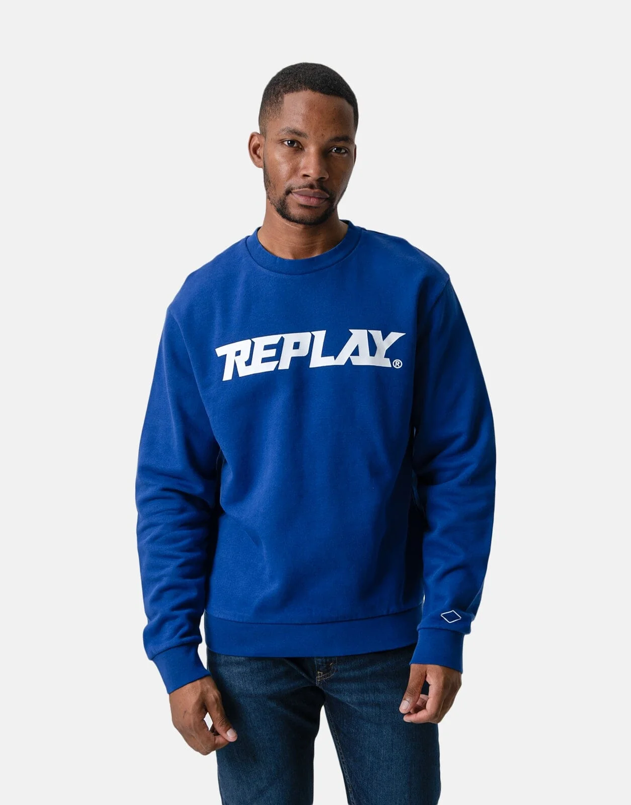 Replay Logo Print Royal Blue Sweatshirt