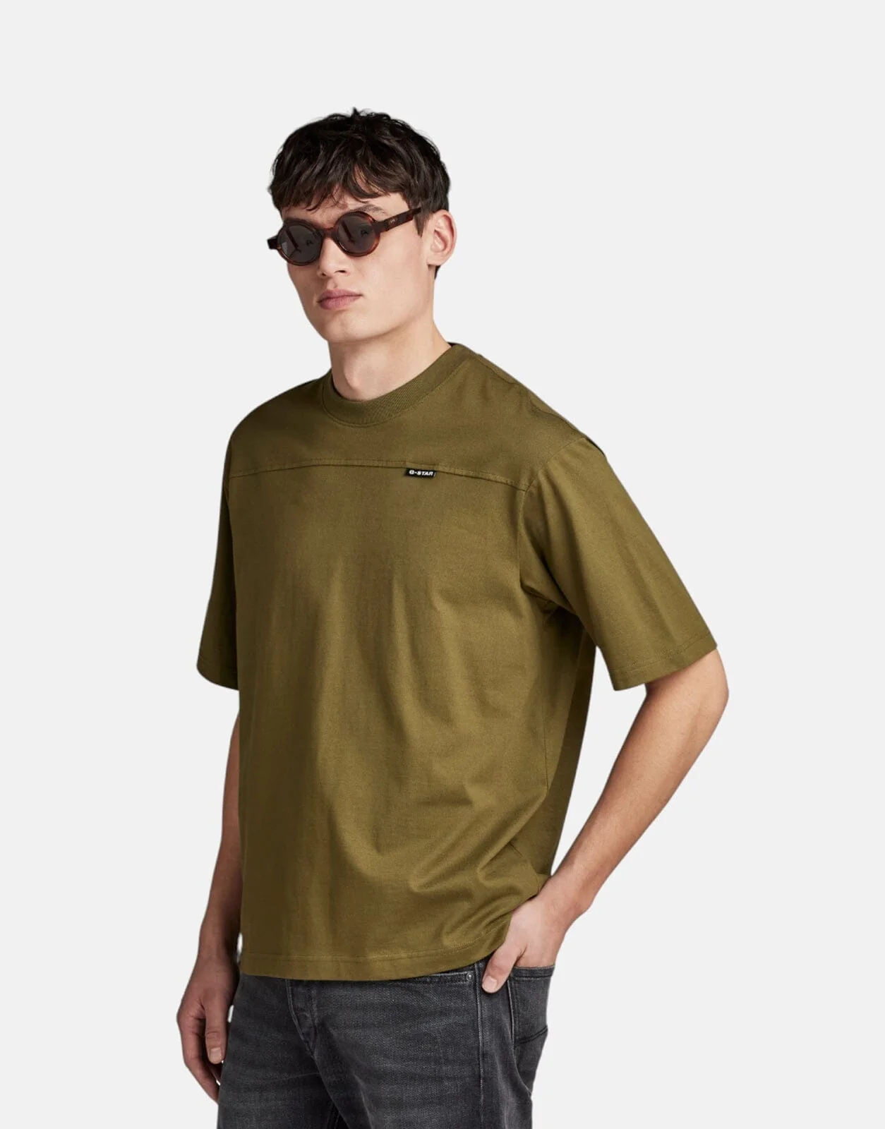 G-Star RAW Boxy Base 2.0 Dark Olive T-Shirt