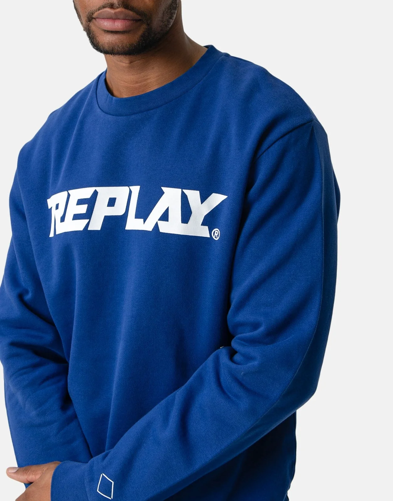 Replay Logo Print Royal Blue Sweatshirt