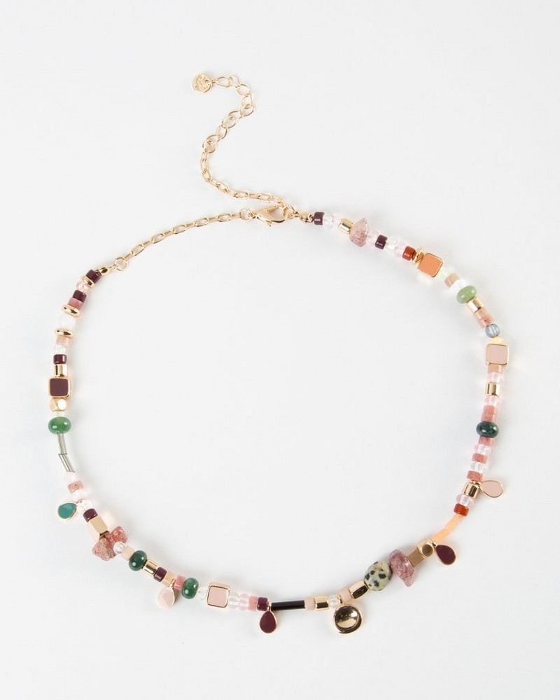 Women’s Bead & Stone Charm Necklace