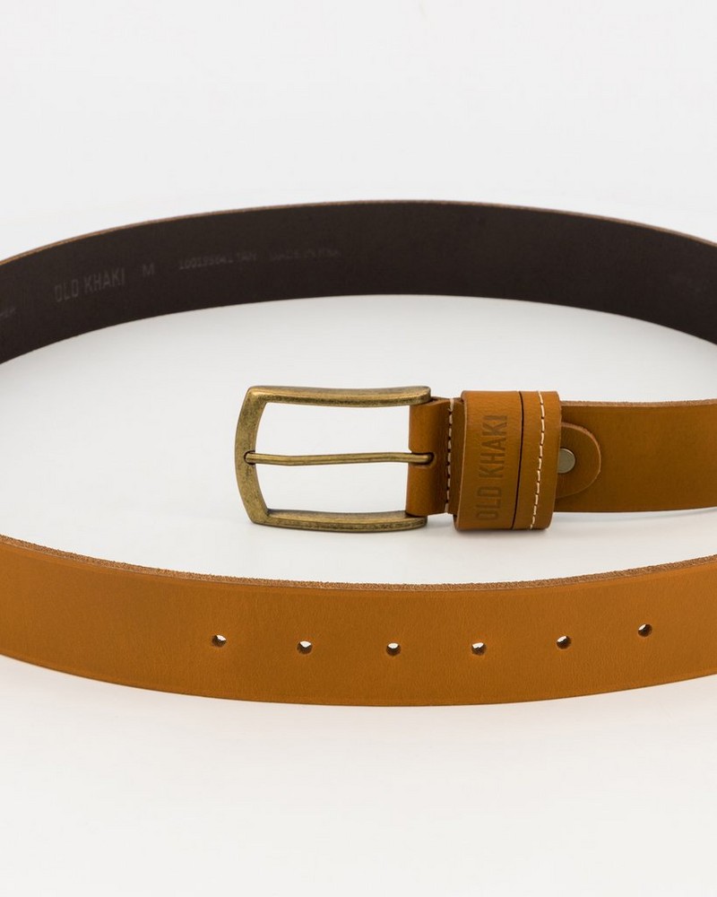 Men's Cyprus Stud and Loop Detail Leather Belt