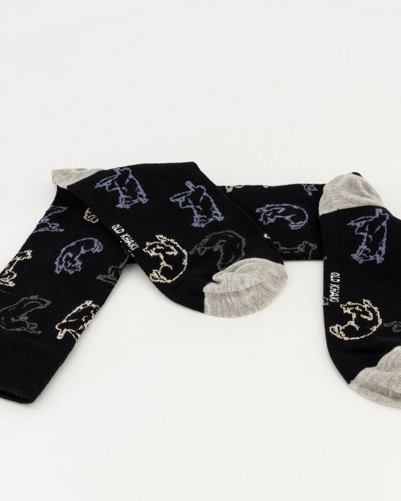 Men’s Romario Dog Print Socks