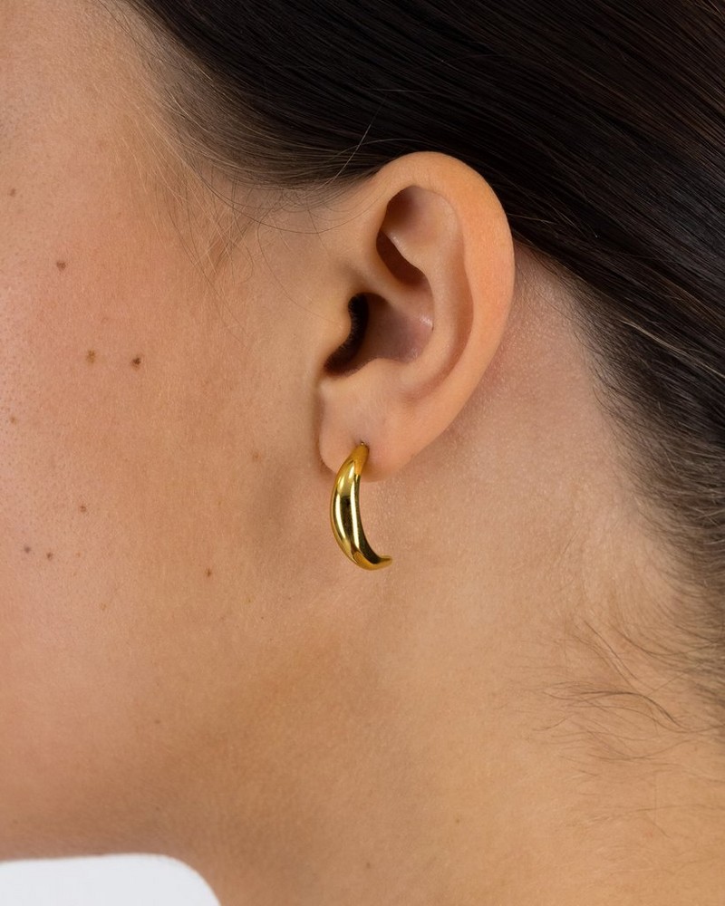 Old Khaki x byCara Women’s Moon Hoop Earrings