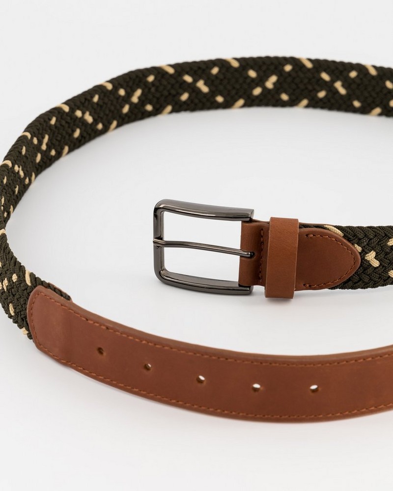 Men’s Zane Canvas Rope & Leather Belt