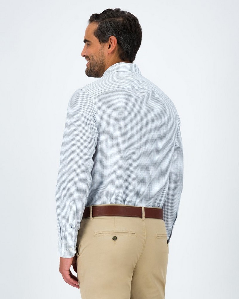 Men’s Yusha Distressed Micro Check Shirt