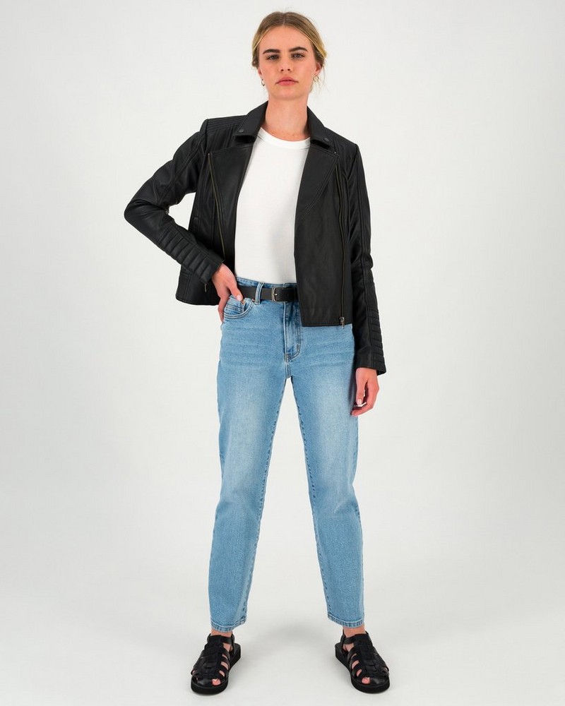 Women’s Tiana Leather Biker Jacket