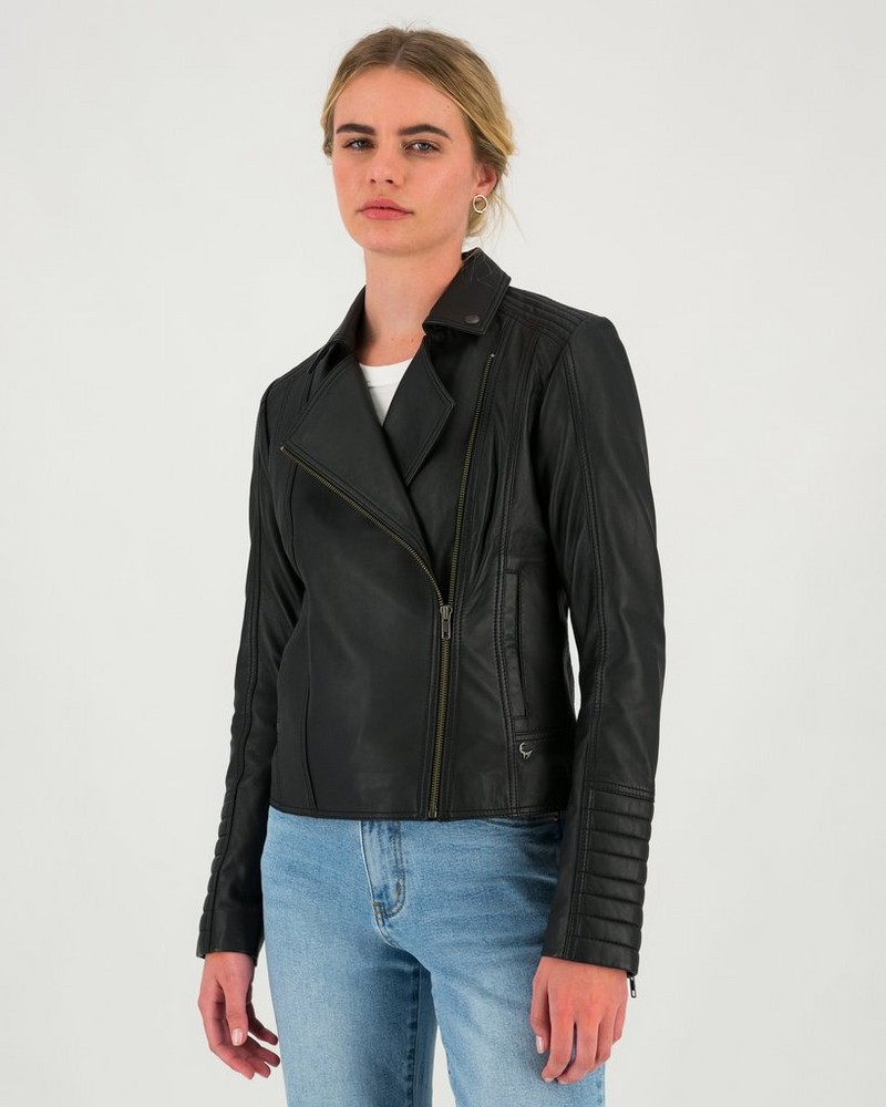 Women’s Tiana Leather Biker Jacket