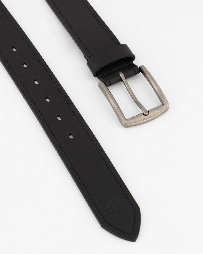 Men’s Grady Topstitch Rolled Edge Leather Belt