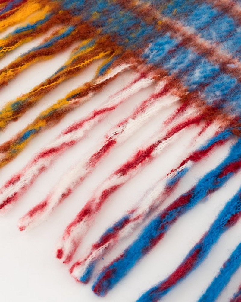 Men’s Santiago Check Scarf with Tassels