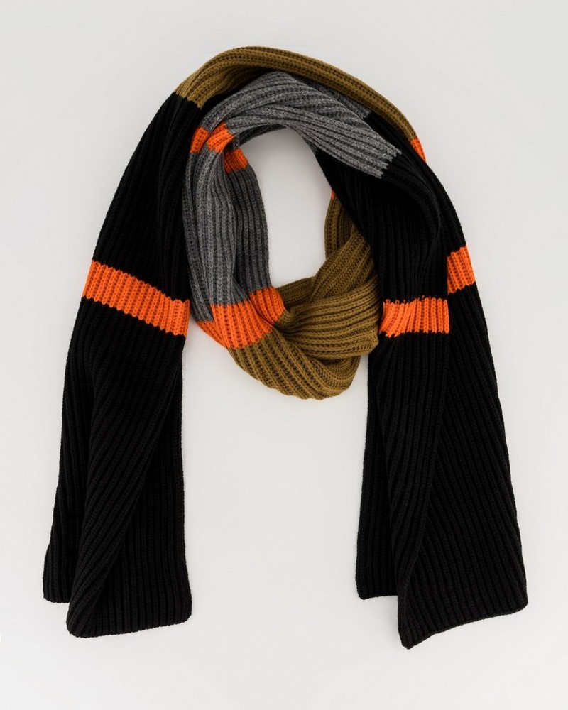 Men’s Corbin Stripe Rib Knit Scarf