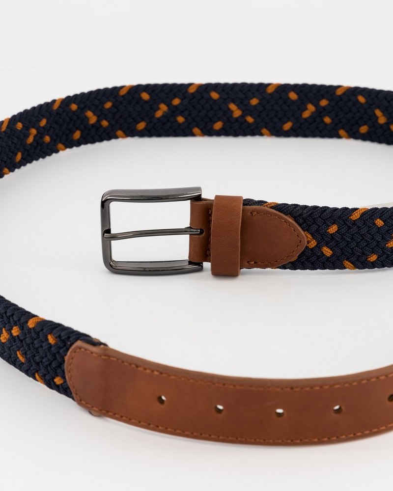 Men’s Zane Canvas Rope & Leather Belt