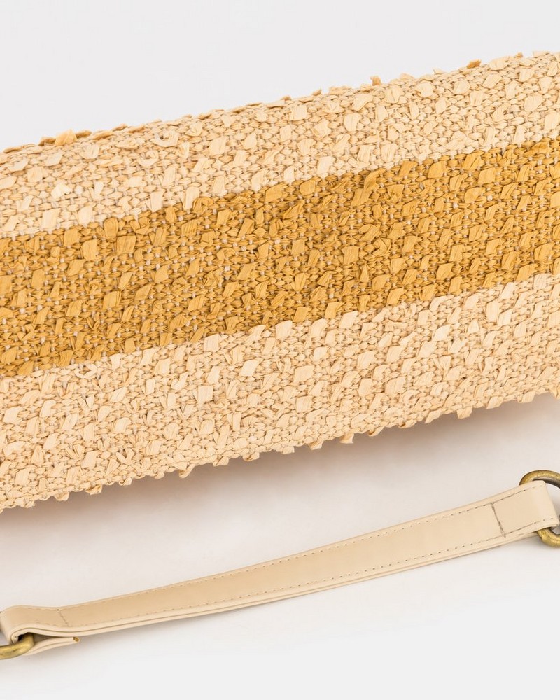 Women's Taryn Straw Messenger Crossbody Bag