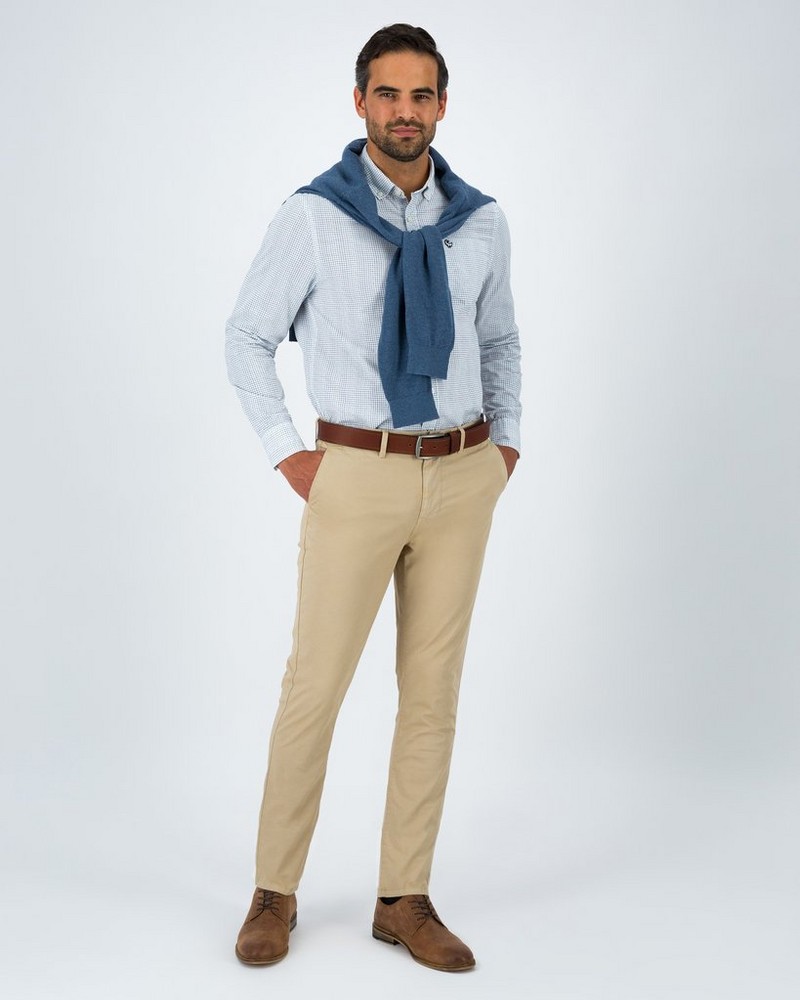 Men’s Yusha Distressed Micro Check Shirt