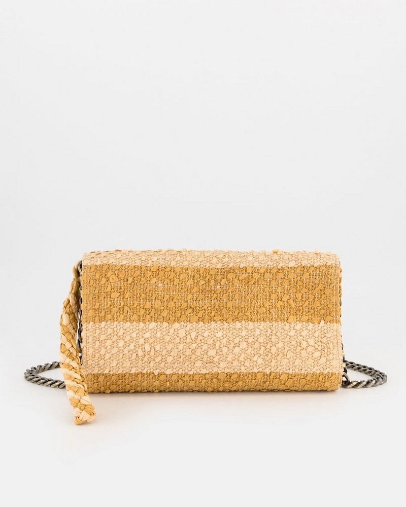 Women's Taryn Straw Messenger Crossbody Bag