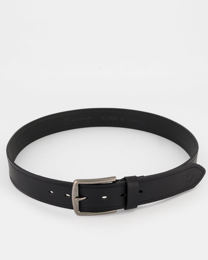 Men’s Grady Topstitch Rolled Edge Leather Belt