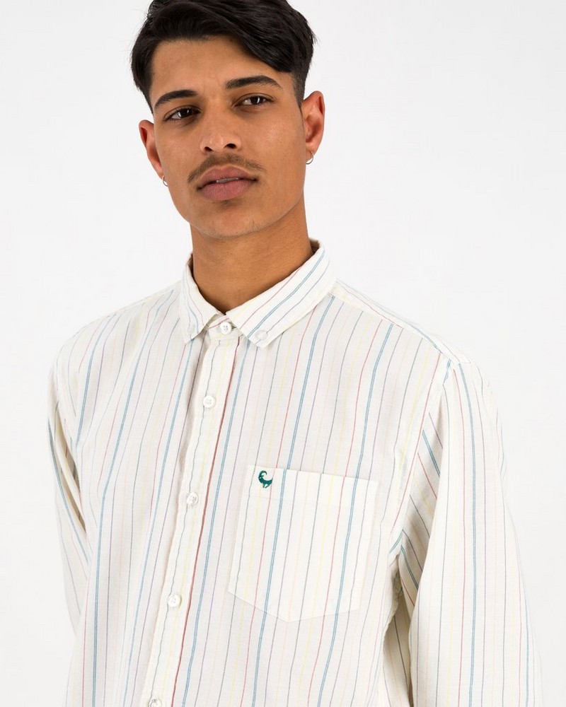 Men’s Miles Slim Fit Multi Stripe Oxford Shirt