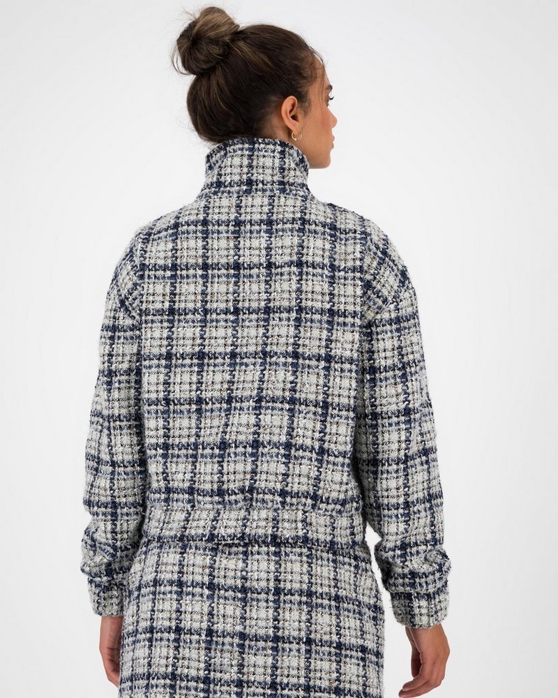 Women’s Sofia Boucle Check Bomber Jacket