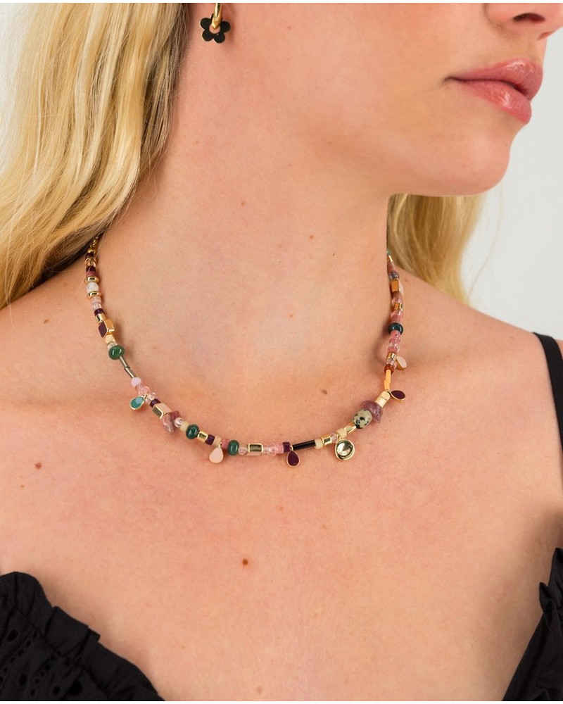 Women’s Bead & Stone Charm Necklace